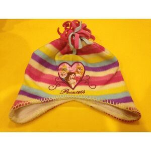 Disney Princess Girls One Size Striped Beanie Cap Hat Multicolored